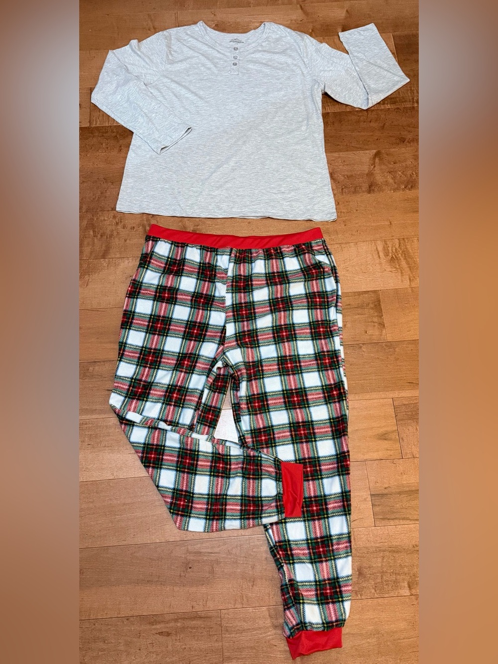 Men’s Red Plaid Pajama Pants with Elastic Waist